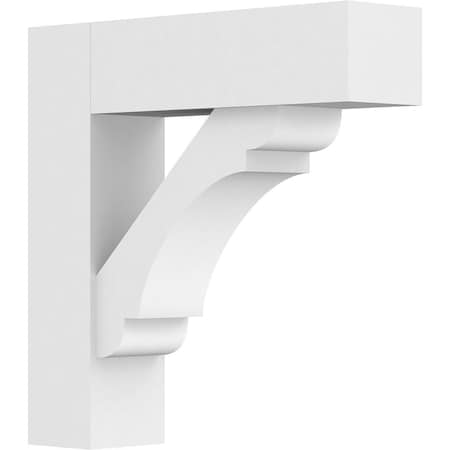Ekena Millwork Standard Olympic Architectural Grade PVC Bracket with Block Ends, 3"W x 14"D x 14"H BKTP03X14X14OLY05
